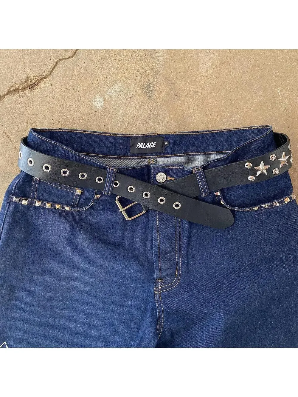 Essential Star Studded Rivet Belt Y2k 2000s style studded punk goth brown and